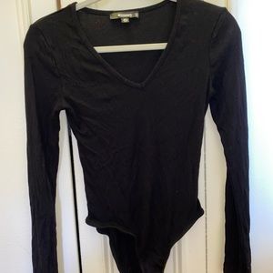 Ribbed long sleeve bodysuit